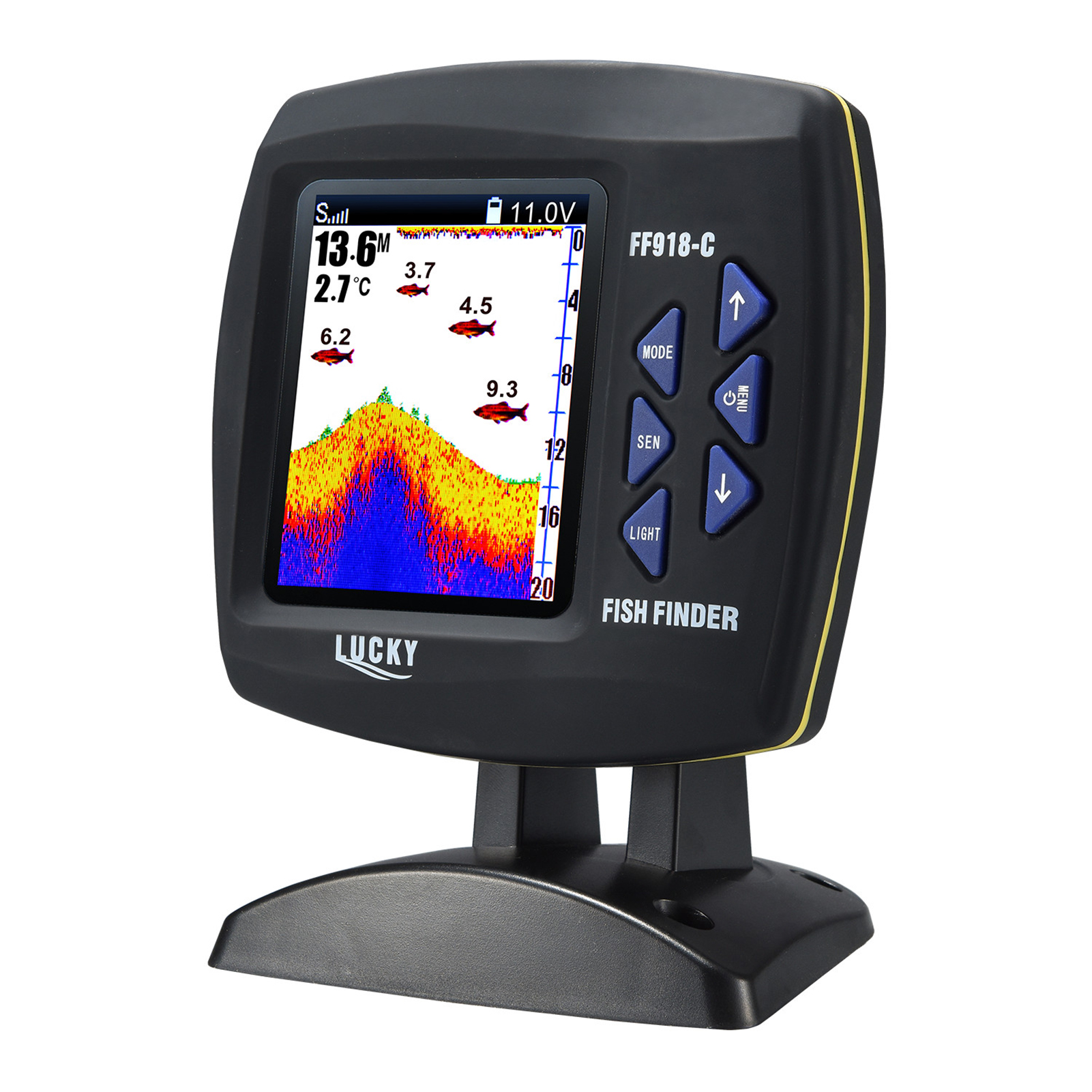 Fish Finder Transducer - เครื่องแปลงสัญญาณเหยื่อล่อปลาแบบมีสาย, เครื่องตรวจจับปลาเครื่องค้นหาปลา45องศาใต้น้ำกล้องจับปลากันน้ำจอแอลซีดี