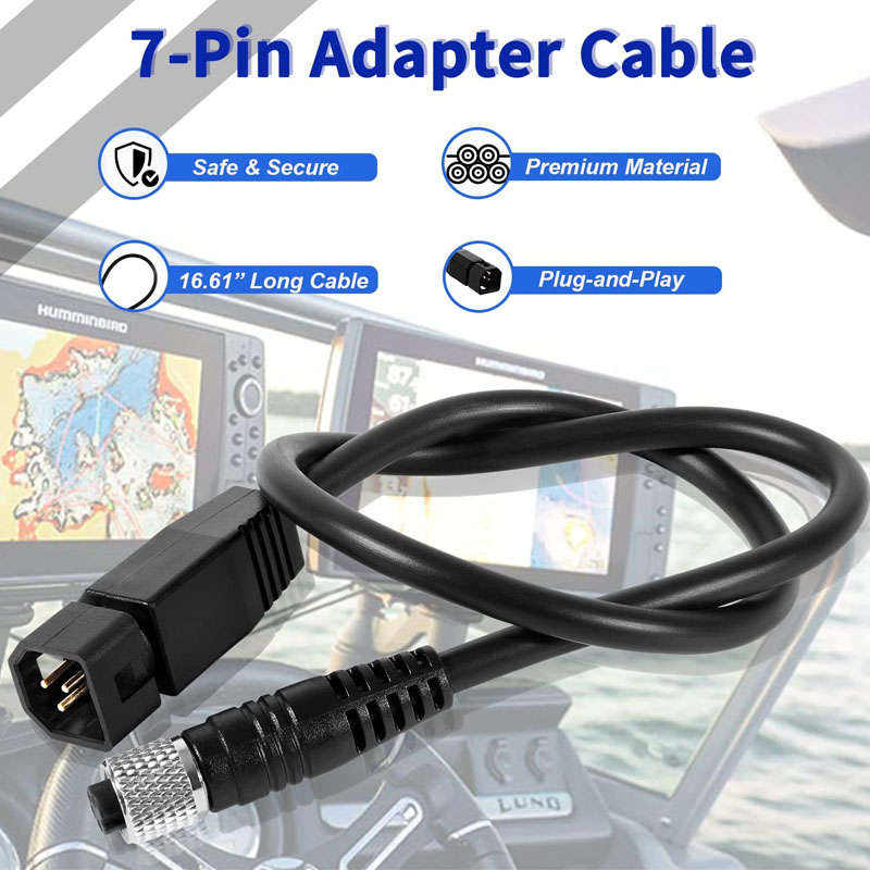 Fish Finder Transducer - สายอะแดปเตอร์โซนาร์ทรานสดิวเซอร์อเนกประสงค์ สีดำ สำหรับเครื่องหาปลาฮัมมินเบิร์ดและเครื่องหาปลา Minn Kota US2,