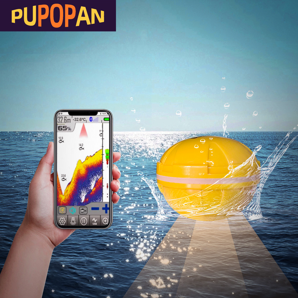 Fish Finder Gps - PUPOPAN 100M ยี่ห้อใหม่โทรศัพท์สมาร์ท Fish Finder SONAR