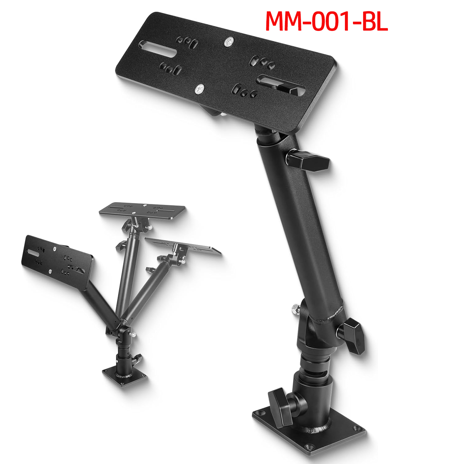 Fish Finder Mount - ขายึดจอภาพอะลูมิเนียมชุบอโนไดซ์สำหรับงานทางทะเล พร้อม 350 ° ขาตั้งจอภาพแบบหมุนได้ ปรับความสูงได้