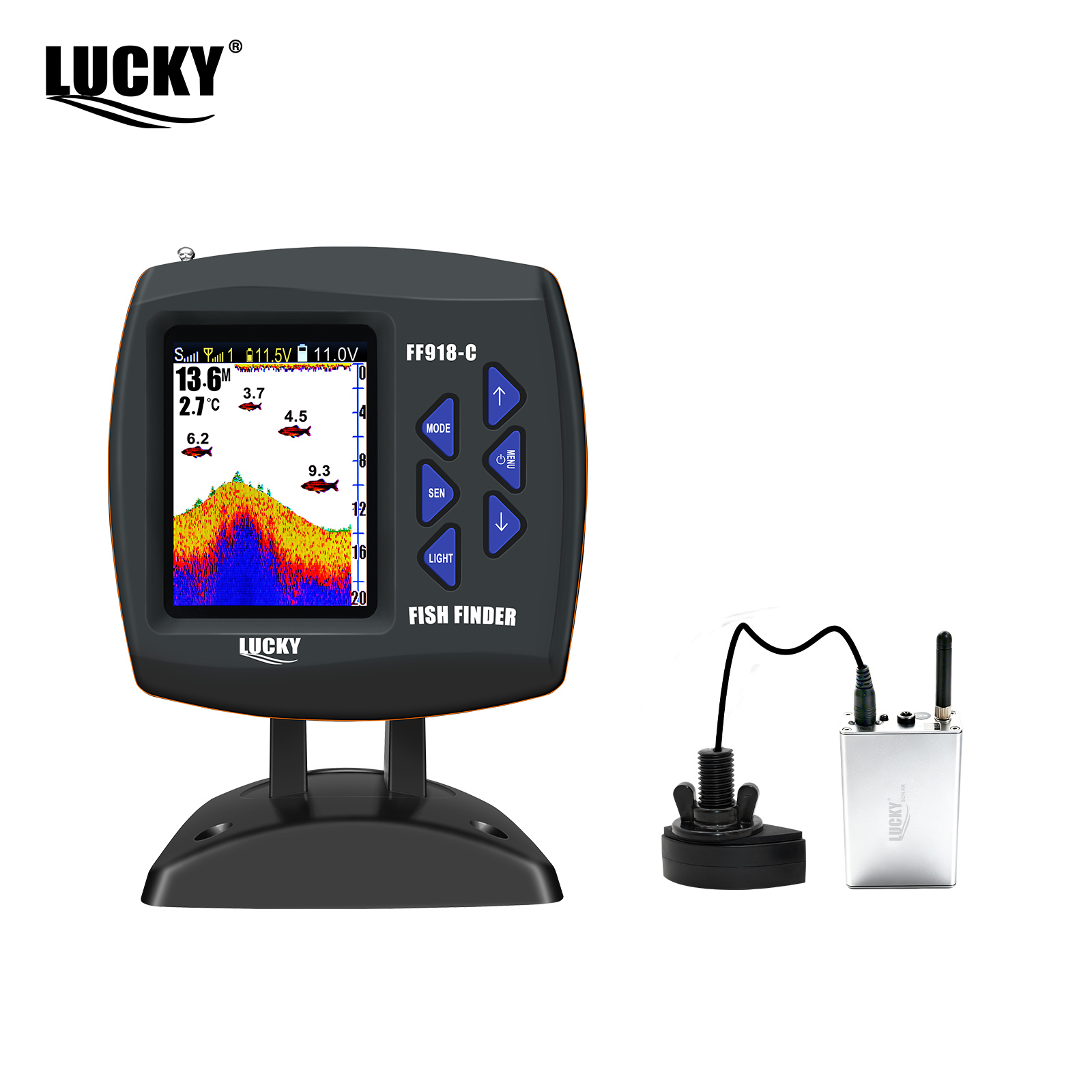 Fish Finder Gps - เรือควบคุมระยะไกลไร้สาย Lucky FF918 พร้อมเครื่องหาปลา ระยะใช้งานไร้สาย 300