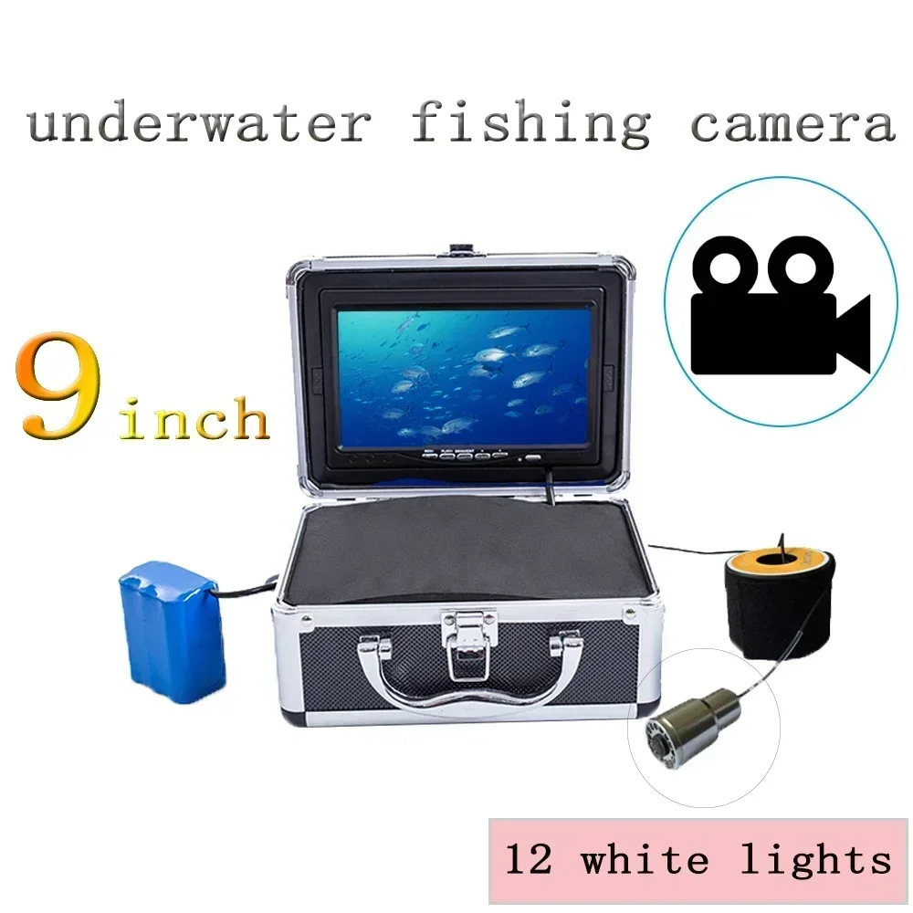 Fishing Camera - WF39 12highlight ไฟสีขาวกันน้ําลึก 9 นิ้วหน้าจอ LCD
