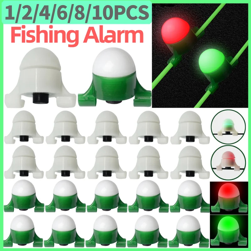 Bite Indicator - ไฟเตือนตกปลา LED 2-8 ชิ้น ไฟแจ้งเตือนการกัดเบ็ดแบบหนีบปลายคันเบ็ด พร้อมเสียงเตือนอัจฉริยะ