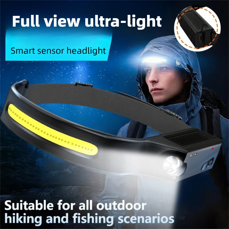 Fish Finder Battery - ไฟหน้าแบบเซ็นเซอร์ LED แบตเตอรี่ในตัว ชาร์จ USB ได้