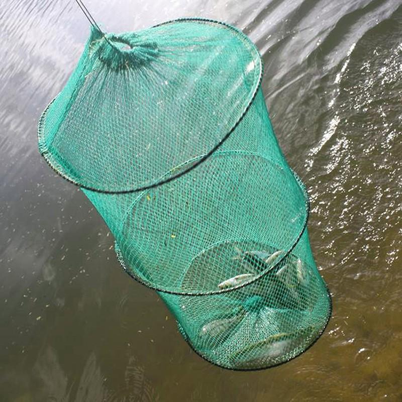 Fishing Gps - พับรอบตาข่ายไนลอนกรอบโลหะปูตกปลาสุทธิกุ้ง Cast Minnow กับดักตกปลา Landing Fish