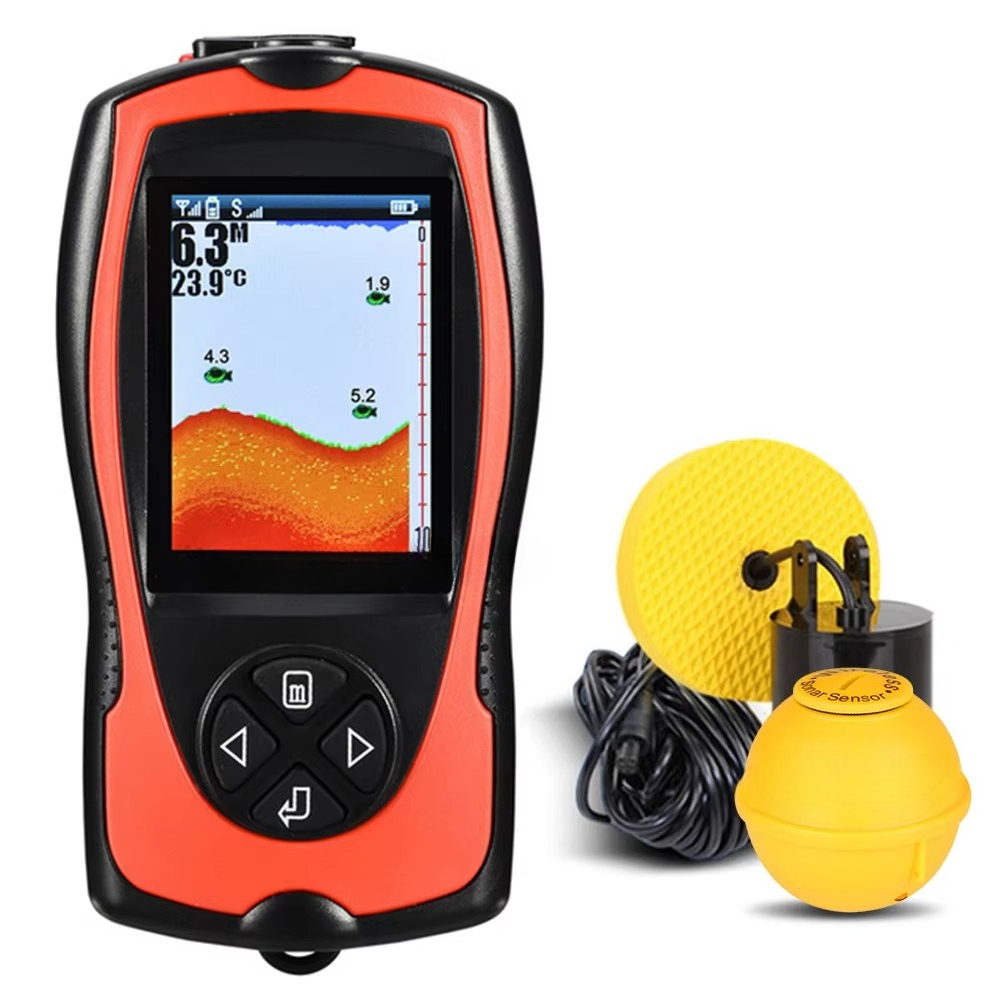 Fish Finder Portable - เครื่องหาปลาแบบพกพา 100M/300FT ระบบแจ้งเตือนปลาแบบมีสายและไร้สาย