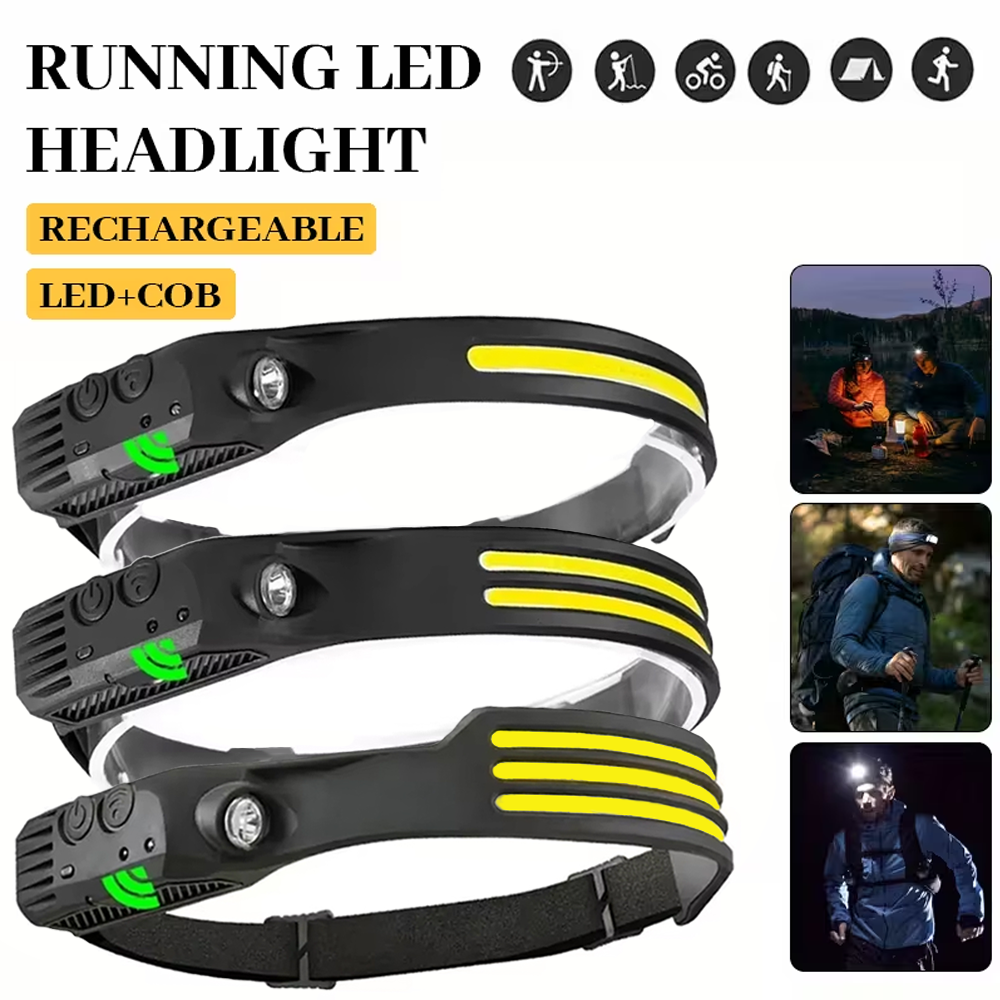 Fish Finder Battery - ไฟหน้าแบบเหนี่ยวนำ LED COB แบบชาร์จไฟได้ USB พร้อมแบตเตอรี่ในตัว