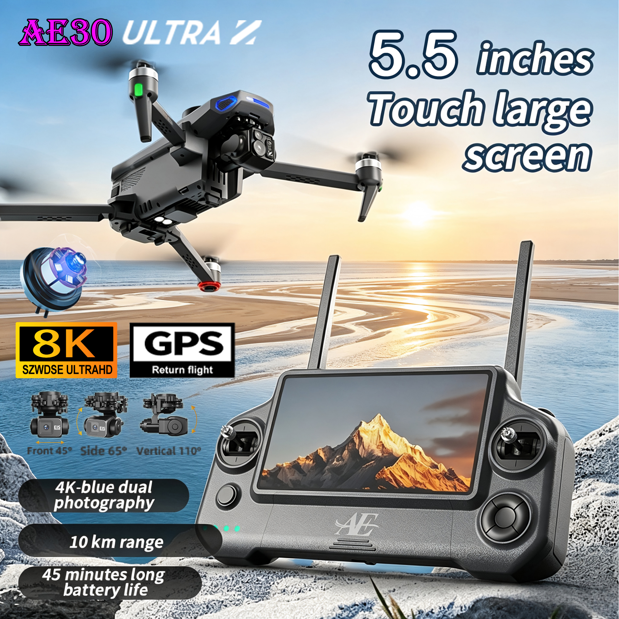 Fishing Camera - โดรน NEW AE30 Ultra GPS 4K