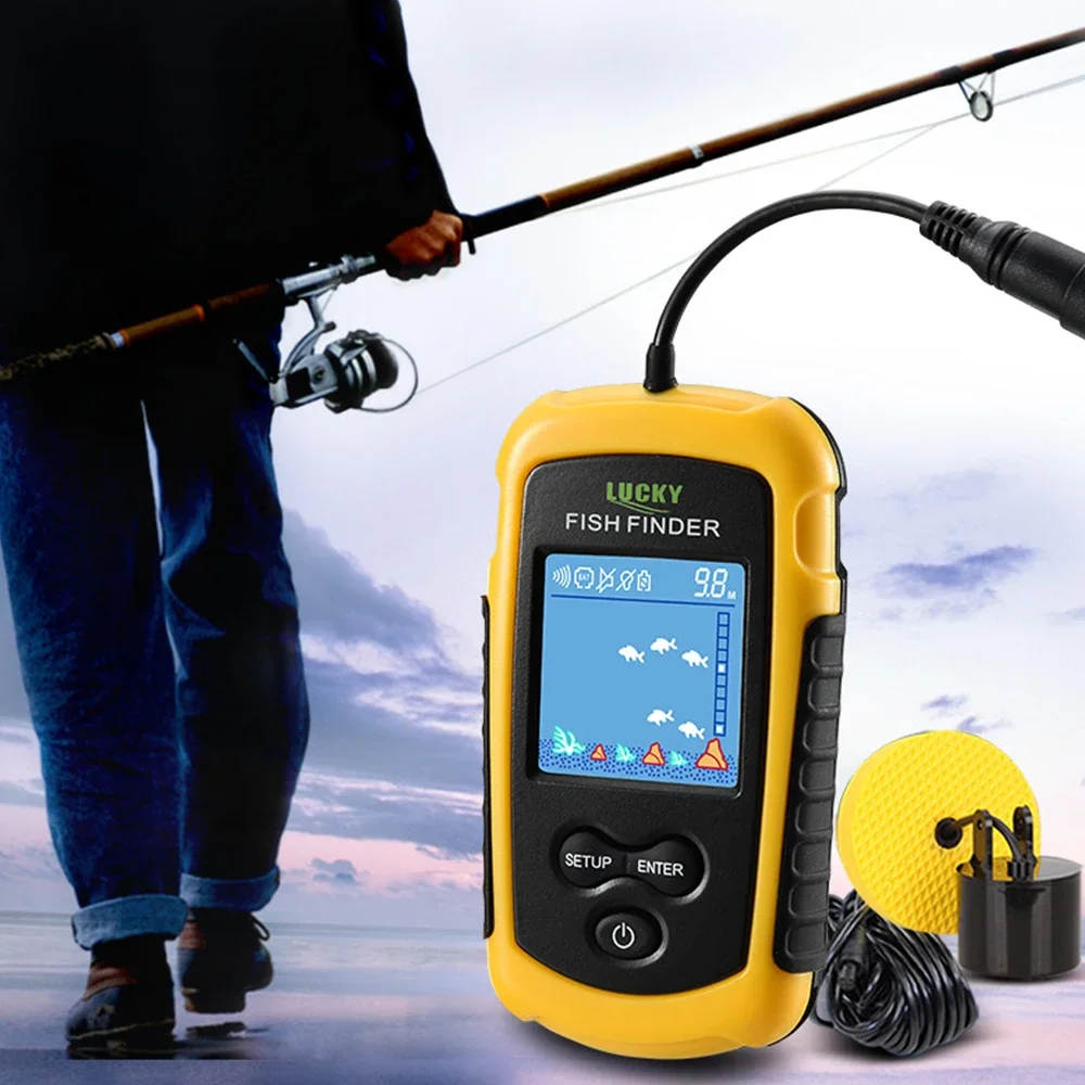 Lucky หน้าจอสี LCD แบบพกพา Fis - Fish Finder Transducer บทวิจารณ์และราคา