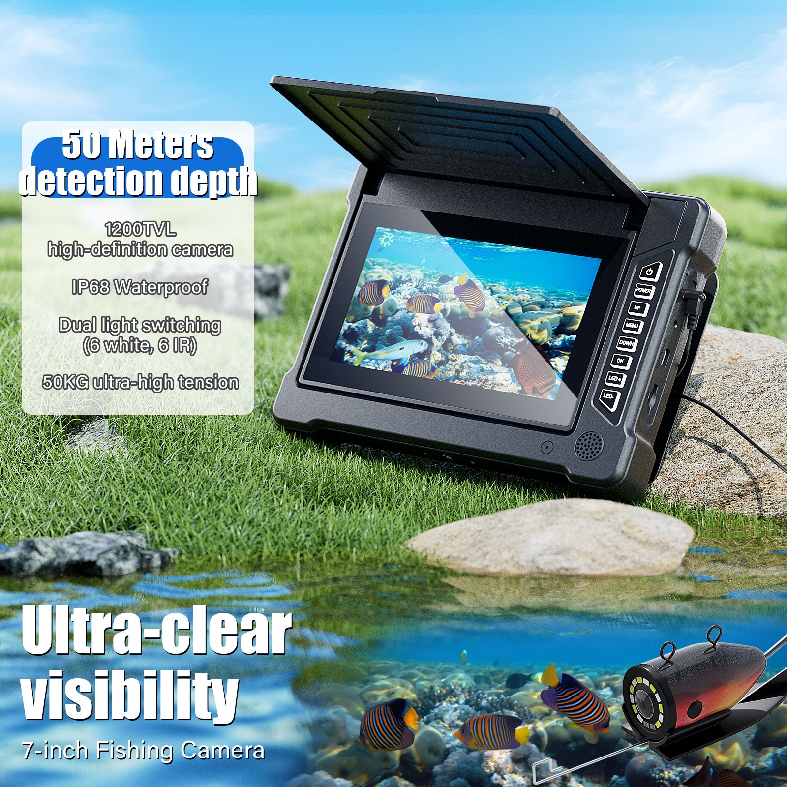 กล้องตกปลาใต้น้ำขนาด 7 นิ้ว 15 - Fish Finder Cable บทวิจารณ์และราคา