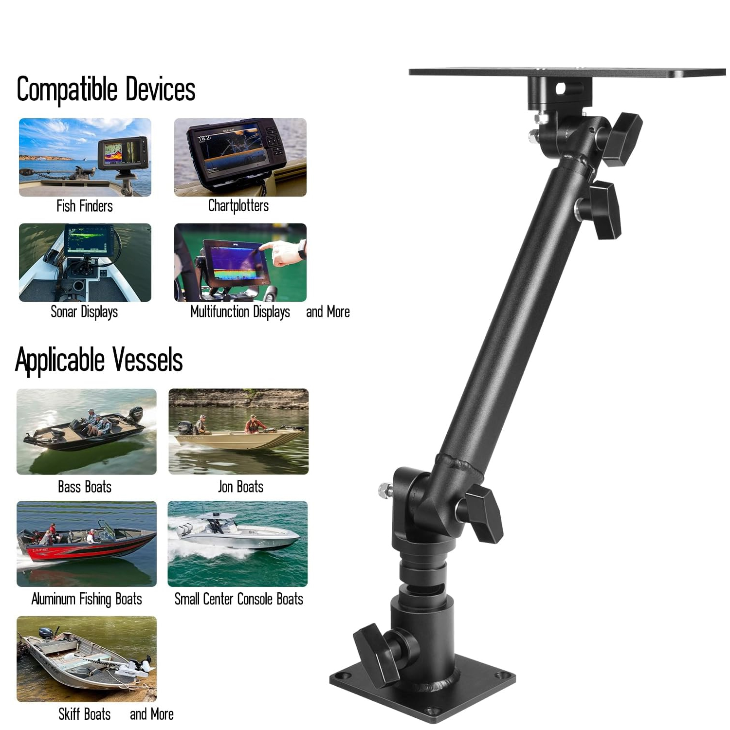 ขายึดจอภาพอะลูมิเนียมชุบอโนไดซ - Fish Finder Mount บทวิจารณ์และราคา