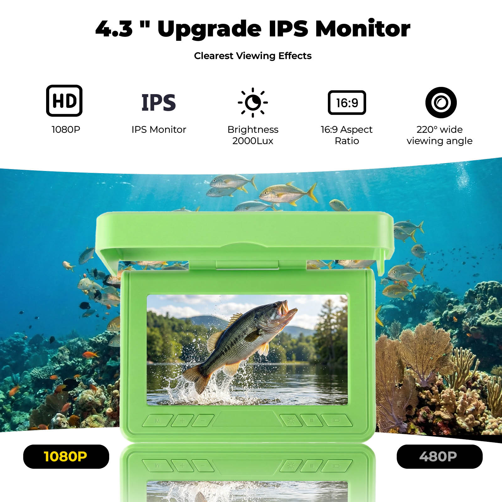 กล้องมองใต้น้ำแบบพกพาพร้อมจอ L - Fish Finder Portable บทวิจารณ์และราคา