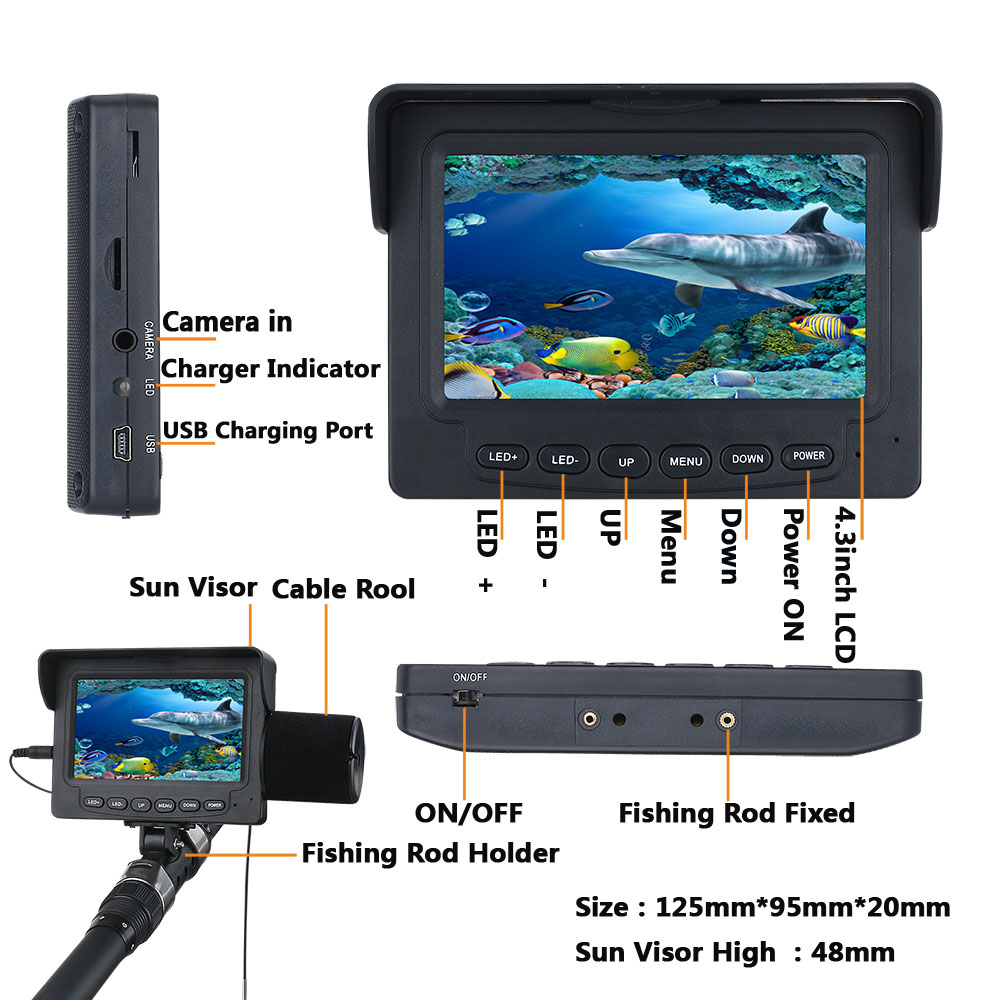 กล้องตกปลาใต้น้ำ 15 เมตร 1200T - Fish Finder Cable บทวิจารณ์และราคา
