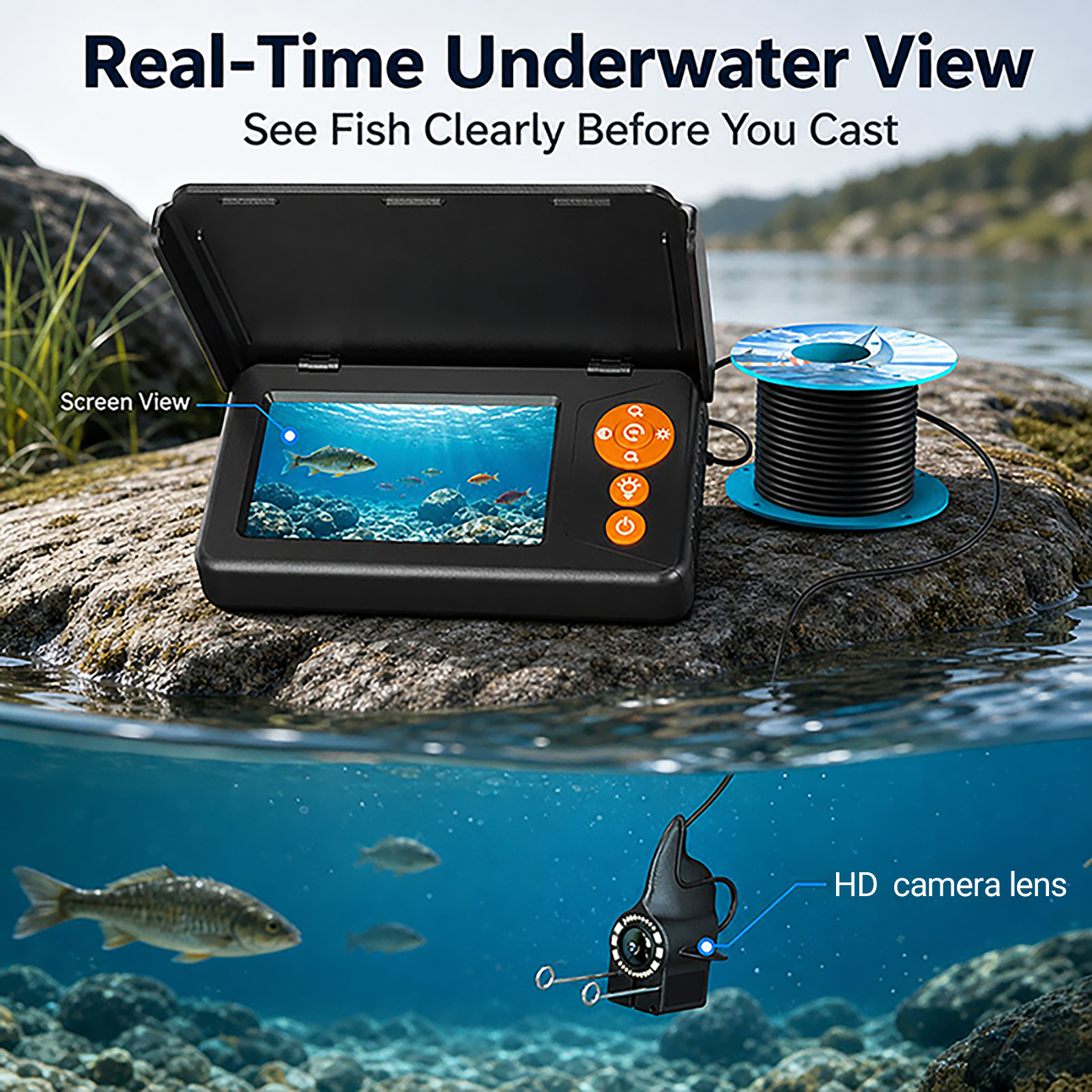 กล้องมองใต้น้ำสำหรับหาปลา ความ - Fish Finder Portable บทวิจารณ์และราคา