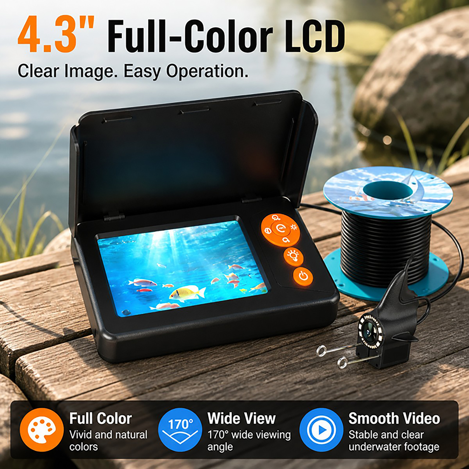 กล้องมองใต้น้ำสำหรับหาปลา ความ - Fish Finder Portable บทวิจารณ์และราคา