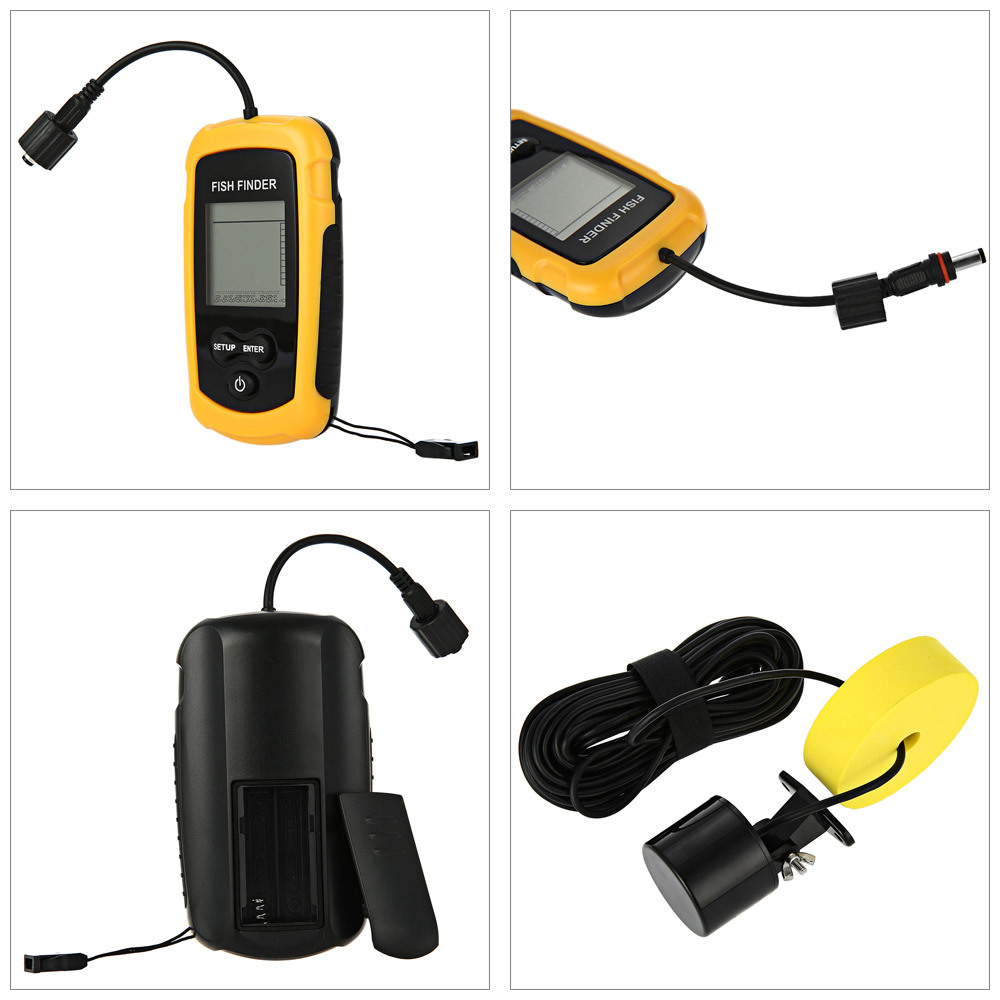 เครื่องตรวจจับปลาแบบพกพา 100 เ - Fish Finder Transducer บทวิจารณ์และราคา