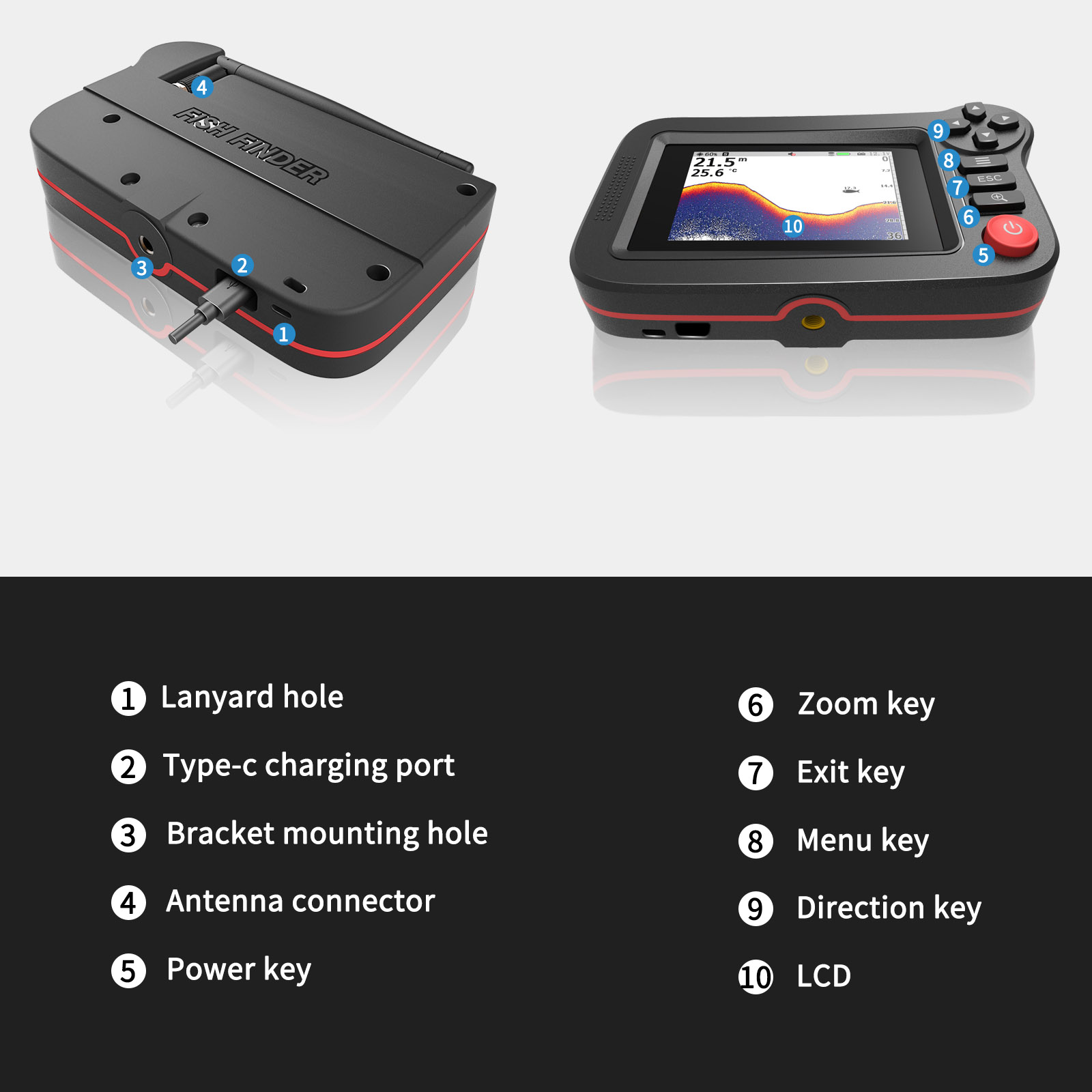 FindFish 200M แบบพกพา Fish Fin - Fish Finder Transducer บทวิจารณ์และราคา
