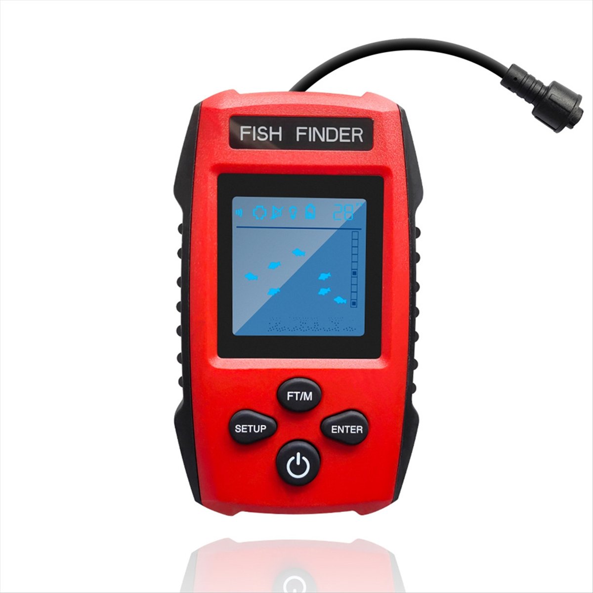 เครื่องหาปลาแบบมีจอ LCD สี พร้ - Fish Finder Transducer บทวิจารณ์และราคา