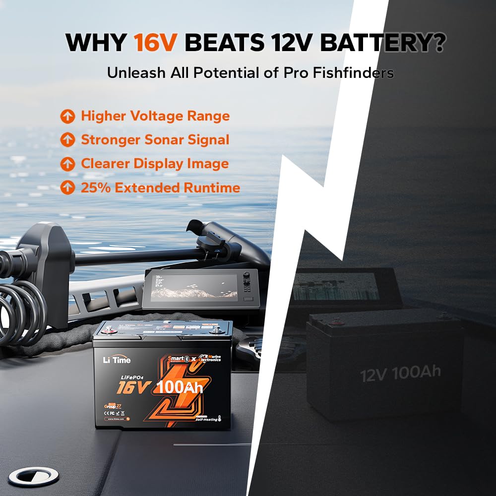 แบตเตอรี่ LiFePO4 16V 100Ah กล - Fish Finder Charger บทวิจารณ์และราคา
