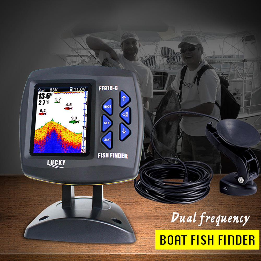 หน้าจอสี FF918-C100DS แบบมีสาย - Fishing Depth Finder บทวิจารณ์และราคา