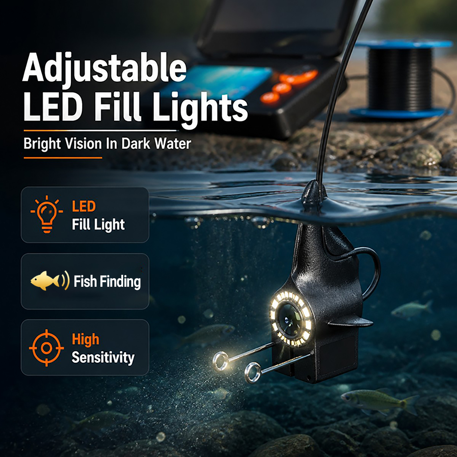 กล้องใต้น้ำ 1080P HD พร้อมจอแส - Fish Finder Portable บทวิจารณ์และราคา
