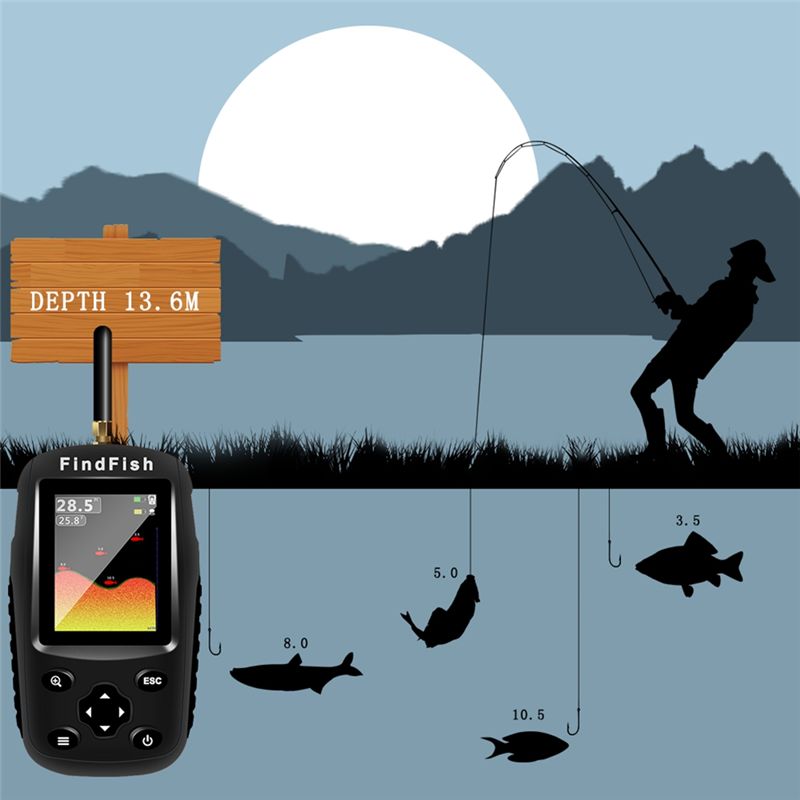 เครื่องหาปลาแบบพกพาไร้สายคุณภา - Fish Finder Portable บทวิจารณ์และราคา