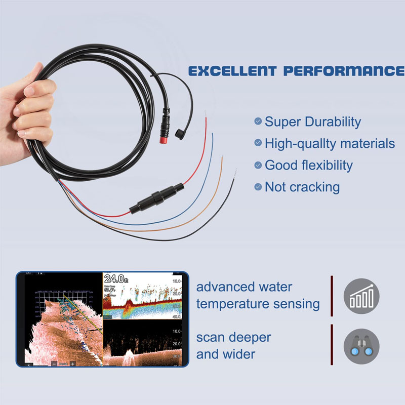 010-12199-04 Power/สายเคเบิลข้ - Fish Finder Cable บทวิจารณ์และราคา