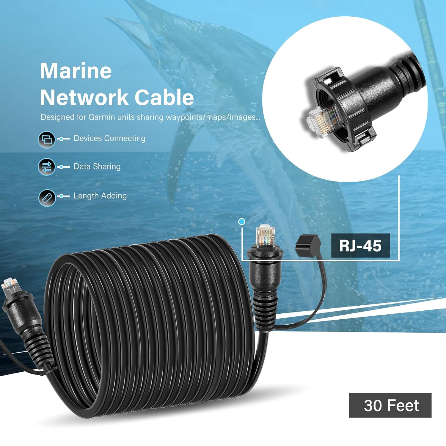 สายเคเบิลเครือข่ายทางทะเลยาว 3 - Fish Finder Cable บทวิจารณ์และราคา
